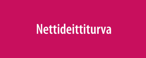 Nettideittiturva-teksti pinkillä taustalla